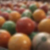 A close-up view of Keno balls drawn in an online game