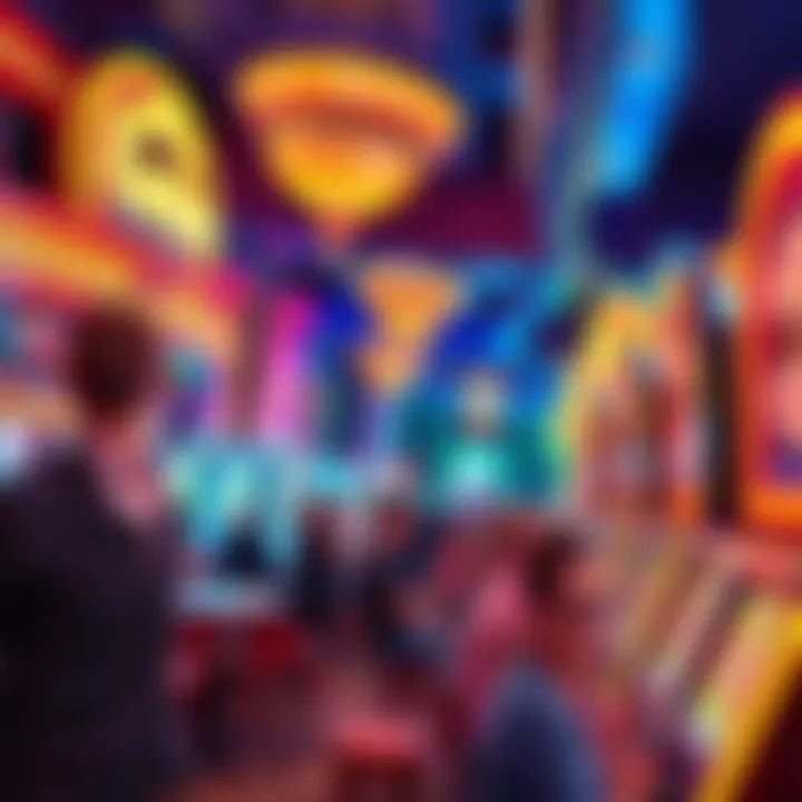 A bustling scene of patrons enjoying the casino's facilities and entertainment