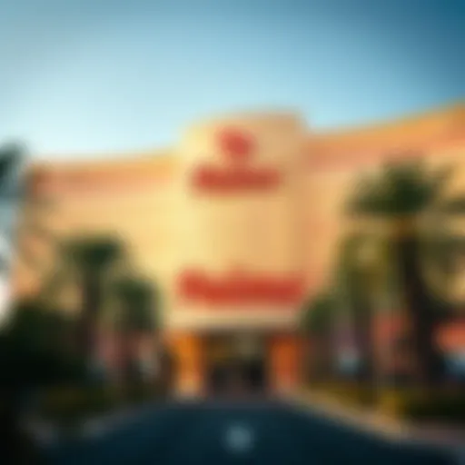 Exterior view of Palms Casino during reopening