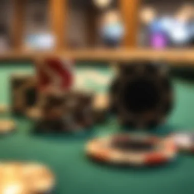 A comparison between metal and traditional poker chips on a gaming table