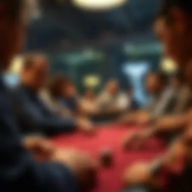 An intense poker game in progress