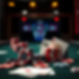 Illustration of poker chips and cards on a table