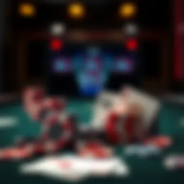 Illustration of poker chips and cards on a table