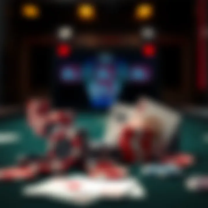 Illustration of poker chips and cards on a table