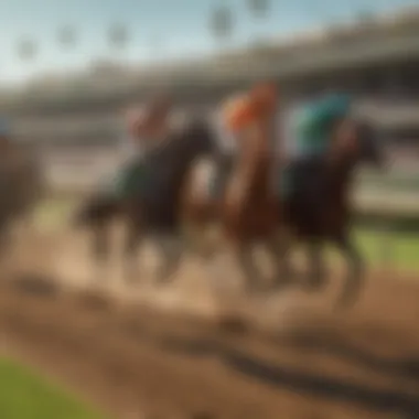 Horse training sessions at Santa Anita