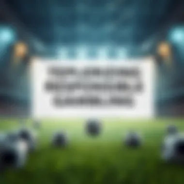 A responsible gambling message illustrated with soccer icons