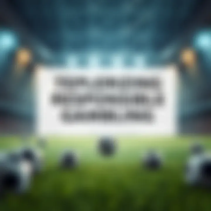 A responsible gambling message illustrated with soccer icons