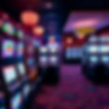 Various slot machines lined up in Winstar Casino